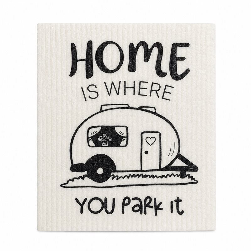 Disktrasa, Home is/Husvagn, vit/svart text