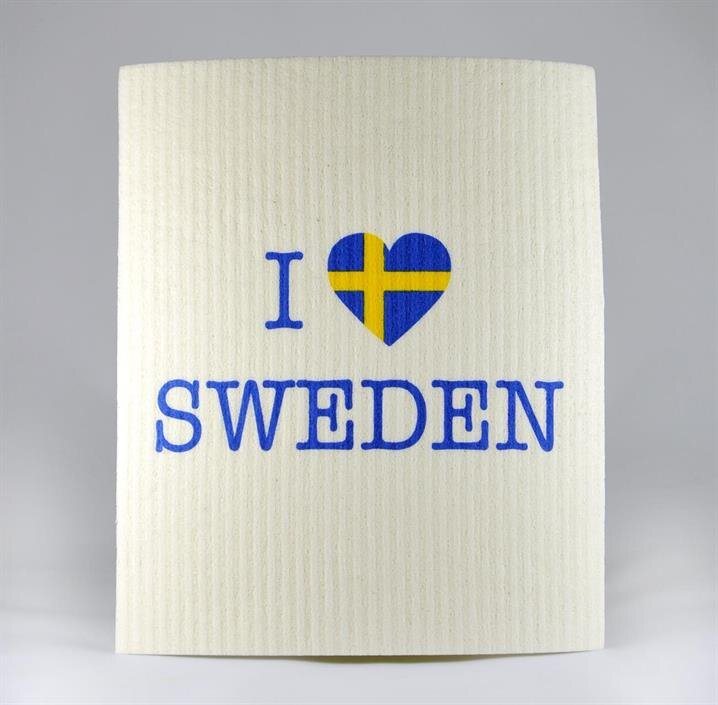 Disktrasa, I love Sweden, vit blå/gul text, 25-p