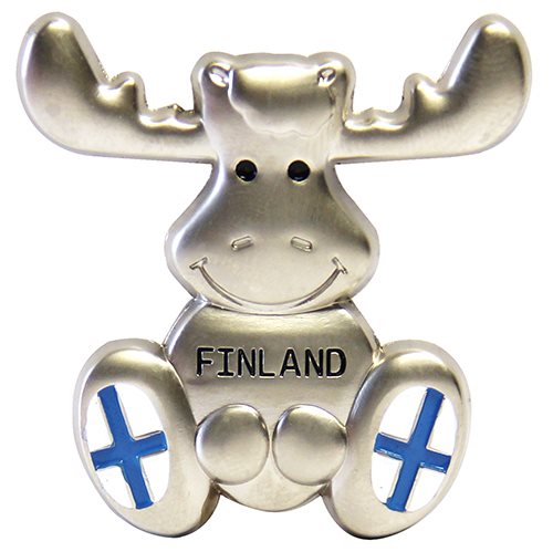 Magnet Sittande Älg Finland, metall