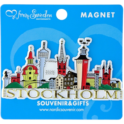 Gummimagnet Stockholm stadsbild (m backing card)