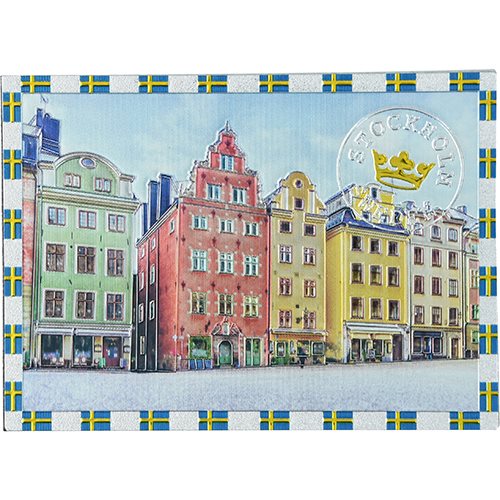 Magnet Gamla Stan Sthlm m folieeffekt 90x65mm