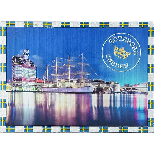 Magnet Lilla bommen Göteborg m folieeffekt 90x65mm