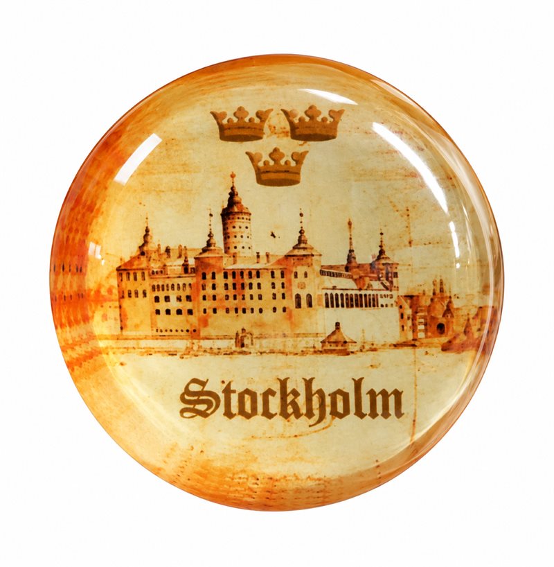 Magnet, Stockholm, gammaldags, glas 50 mm