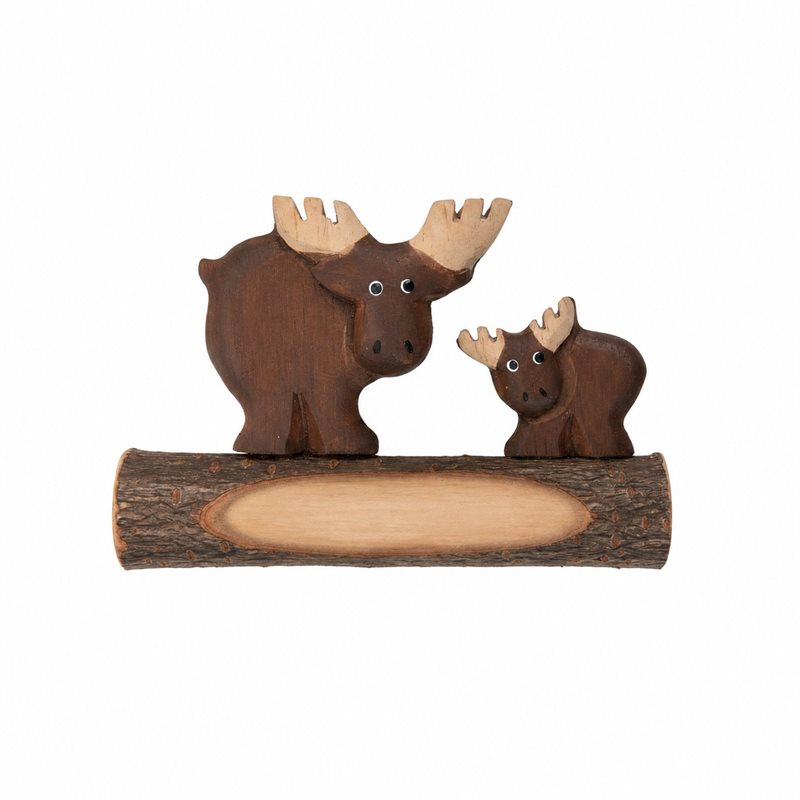 Magnet, Älg på trädstam, (TEXT), 90 mm
