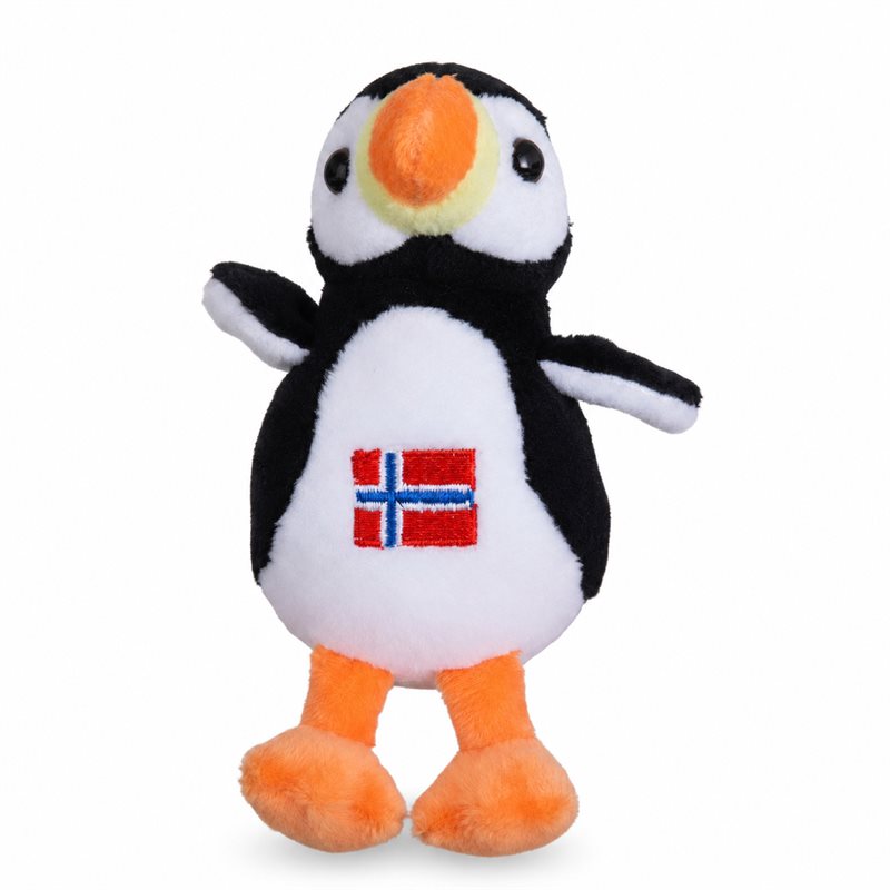 Magnet, puffin, plysch, Norge, 100 mm
