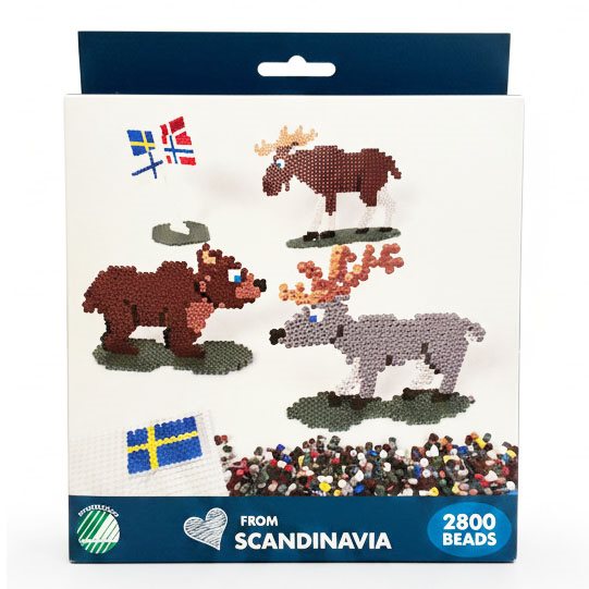 Pärlset, Älg, Björn, Ren, Skandinaviska flaggor