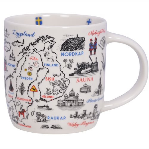 Mugg, Scandinavia, Teckningsmotiv, 37 cl