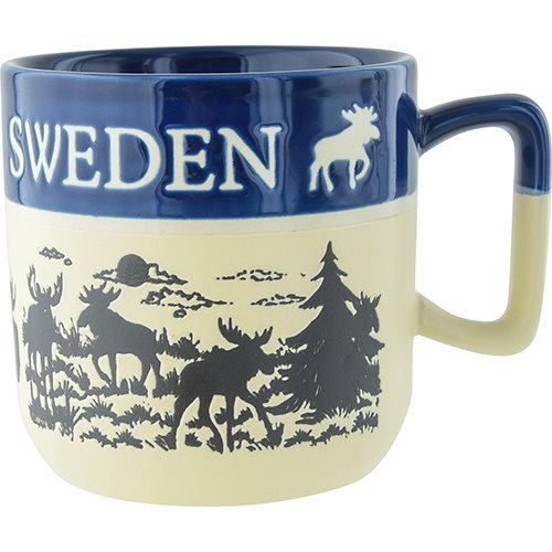 Mugg Älg Sweden, tvåton blå