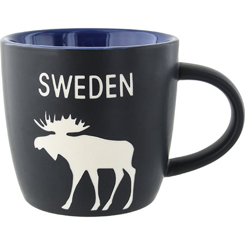 Mugg Älg Sweden, svart/blå