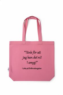 Tygkasse Lotta, rosa, recycled, m. bälg 43 x 35 cm