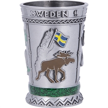 Shotglas metall, Älg, Sweden