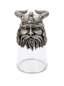 Shotglas med vikingahuvud, Scandinavia, poly