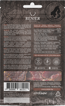 Jerky, torkat älgkött m. svartpeppar, 25g