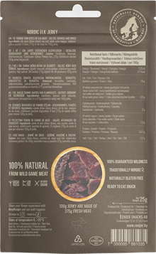 Jerky, torkat älgkött m. havssalt, 25g