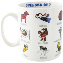 Mugg Svenska ord, vit 43 cl