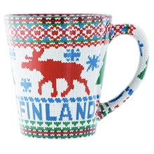 Mugg Finland Älg Stickad design (Även insidan)