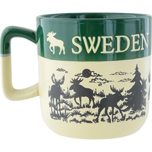 Mugg Älg Sweden, tvåton mörkgrön