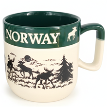 Mugg Älg Norway, tvåton mörkgrön 30 cl