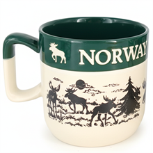 Mugg Älg Norway, tvåton mörkgrön 30 cl